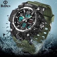 ☒❧ﺴ BIDEN Brand Original Waterproof 50M LED Digital Sport Watch Men Fashion Quartz Casual Watch For Men Swimming Military Watches