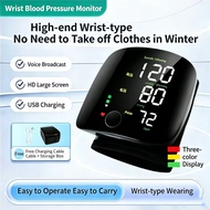 Smart Wrist Blood Pressure Monitor, Rechargeable Touchscreen Digital BP Machine for Home Use