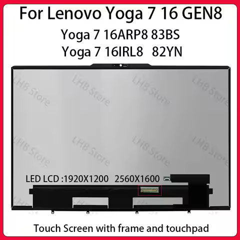 16" Laptop LCD Touch Screen For Lenovo Yoga 7 16ARP8 Yoga 7 16IRL8 Display Digitizer + With Frame As
