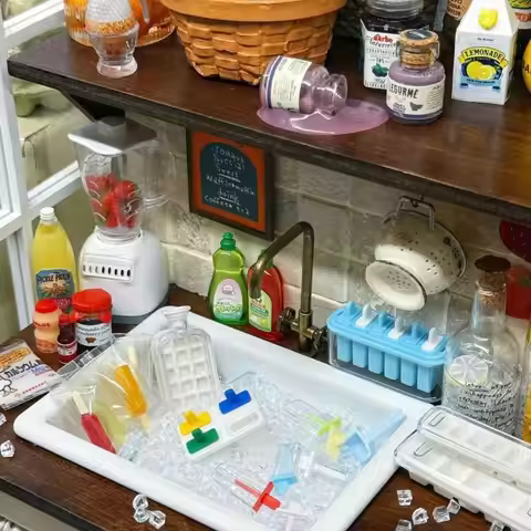 1/6 Scale Miniature Dollhouse Accessories Miniature Size with Popsicle Popsicle Box Dollhouse Miniat