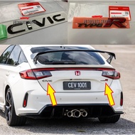 HONDA CIVIC TYPE R FL5 FE 2023 - 2025 REAR BONNET CIVIC EMBLEM LOGO TYPE R EMBLEM LOGO (DARK CHROME)
