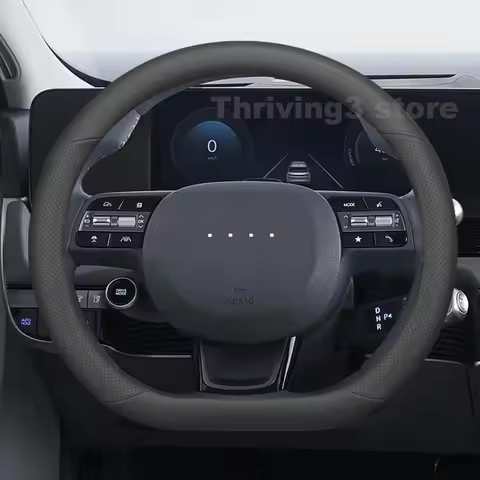Leather Car Steering Wheel Cover For Hyundai IONIQ 5 N-Line 2020-2025 Non-slip Auto interior Hyundai