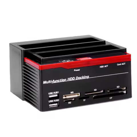 2.5/3.5" SATA IDE HDD Docking Station Clone HDD Enclosure USB 2 Ports USB 2.0 Type C Hub MS/M2/XD/CF