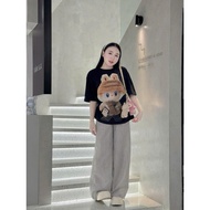 Labubu big logo t-shirt unisex form 100% cotton 2c thick standing form_digital print