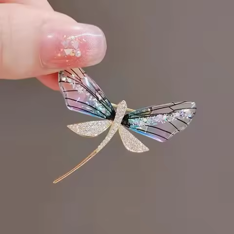 Rhinestone Dragonfly Brooches For Women Elegant Temperament Insect Brooch Pins Charm Jewelry Wedding