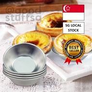 [SG FREE ] 5Pcs Reusable Tinplate Flower Egg Tart Mold / Alloy Cupcake Egg Tart Mold / Nonstick Ripp