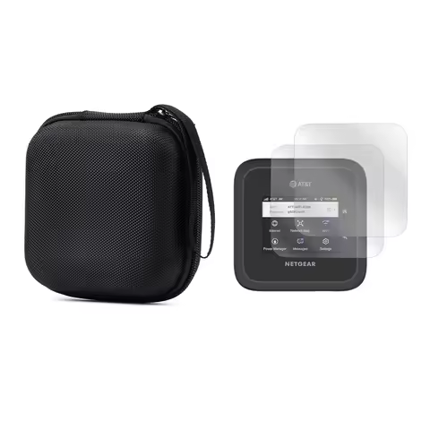 Portable Carrying Pouch Case Bag+LCD Screen Protector Shield Film for Netgear Nighthawk M6 Pro Mobil