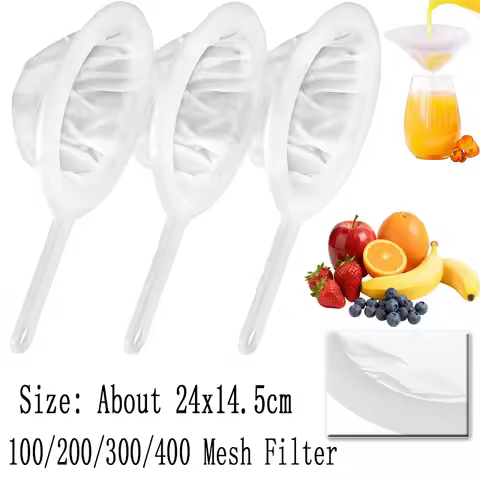 4 Sizes Nylon Mesh Filter Sieve Set 100/200/300/400 Micron Spoon for Coffee Soymilk Kitchen Food Str