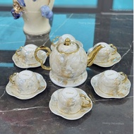 Limited Edition Stone Pattern 6-Cup Teapot Set - Luxurious 6-Cup Set.