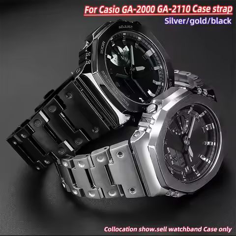 Modified Bezel Watchband For Casio G-shock Ga-2100 Stainless Steel Watch Strap Metal Case Ga2100 Ga2