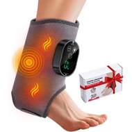 Ankle Massager,3-in-1 Wearable Hot & Vibration Massager for Feet, Ankles, and Arms | Reusable Heatin