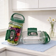 Salad Pod Mason Jar Side Opening, 2026 Upgraded Salad Jar with Side Opening, Portable Salad Containe
