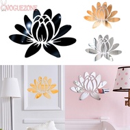 Mirror Design Blooming Lotus Acrylic Wall Sticker Set for DIY Home Decor