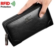 Business Men wallet RFID Blocking Purse Clutch Bag Credit Card Holder NEW Wallet For Men portefeuille homme zipper phone bag