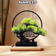 NARCIS Plastic Flowers, Plant Leaves Fake Trees Artificial Potted Pine Tree,  Pine Tree Branches Pla