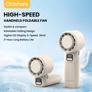 Orashare HF13 Foldable Handheld Fan Mini Fan 4000mah Rechargeable 5-Speed with Digital High Speed