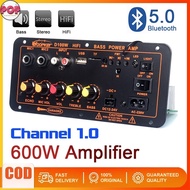 POP Bluetooth Amplifier Board D300 Max 2X300W 12V/24V Digital AMP Support Dual Microphone MP3 Player