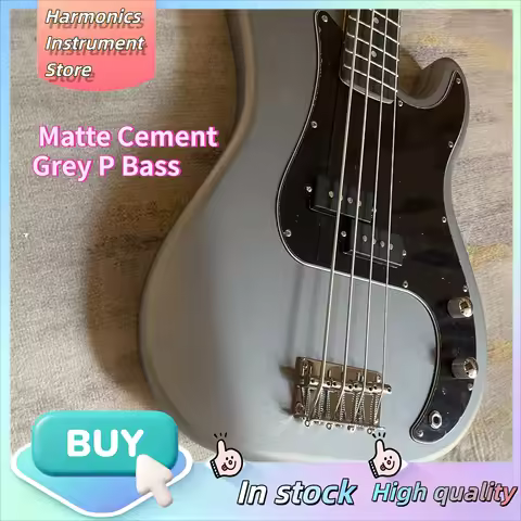 P Bass Matte Cement Grey 1951 Electric Guitar P Bass 4-String Split Single Coil Vintage Rock Electri