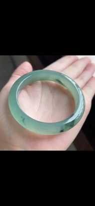 冰種翡翠天然翡翠玉鐲 A玉手鐲玉鈪 • 冰種油青半山水翡翠福鐲