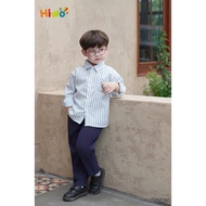 Korean style long-sleeved plaid shirt Set with embroidered chest pocket for children to go to school