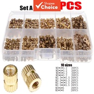 Brass Threaded Insert Nuts Kit 200PCS M2/M2.5/M3, DP Knurl Embedded Fastener Metric Female Assortmen