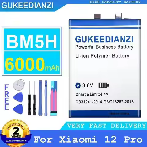 Mobile Phone Battery 6000mAh For Xiaomi 12 Pro BM5H High-Efficiency