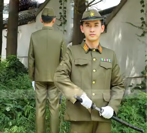WW II Japanese Imperial officer Traditional vintage green uniform japanese military costume WW2 Japa