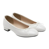 Sappun Lovellie Enamel Ribbon Flats (2cm) White