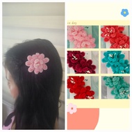Hair Clip Chrysanthemum Flower Handmade Fuzzy Wire - Pipe Cleaner Hairpin Cute Aesthetic Y2K (Set)