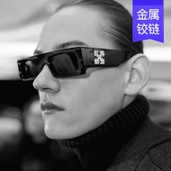 New Fashion Box Sun Glasses Trend Ladies Ins Sunglasses Personality Snowflake Hip Hop Metal Hinge Glasses