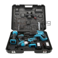 2 Battery Power Tools Set Drill Drill Motor Lithium Tools Lithium 2 Drill And Wrench Tools Universal Power Set With Motor Drill Set 2 Power Tool 2 Set Power Wrench Durable