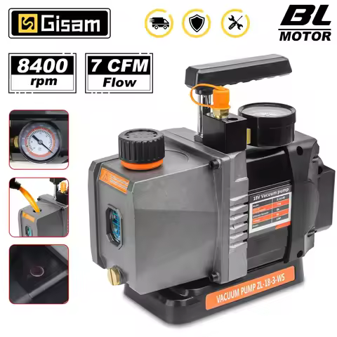 Gisam 7CFM 1/2HP Brushless Refrigerant Vacuum Pump 1/4 Air Conditioning Cooling Pump For Car House F