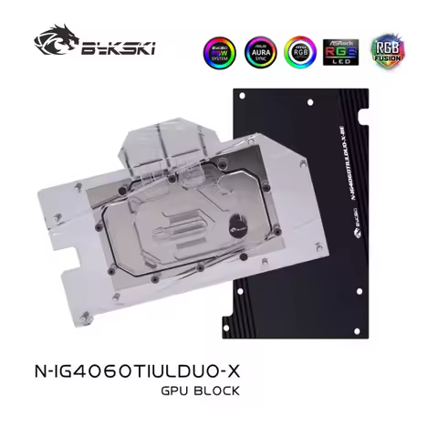 Bykski Water Block Use for Colorful GeForce RTX 4060 Ti Ultra W / DUO OC GPU Card/ Copper Cooler RGB