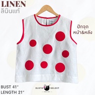 SLOTH SELECT…เสื้อลินินแท้ 100% งานปักลายจุดทั้งหน้าและหลัง น่ารักสุดๆ ผ้านิ่ม ใส่สบายค่ะ