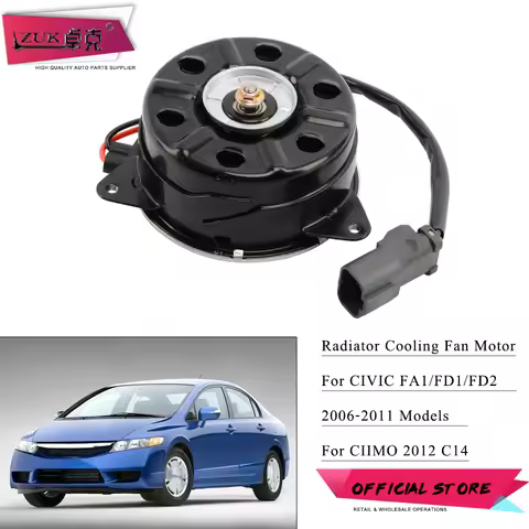 ZUK Radiator Cooling Fan Motor OEM:19030-RNA-A51 168000-7001 For HONDA For CIVIC 2006-2011 FA1 FD1 F