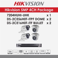 Hikvision 5MP 4CH 8CH 16CH Package - Camera and Digital Video Recorder 2CE56H0T-ITPF 2CE16H0T-ITF