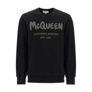 Alexander mcqueen mcqueen graffiti sweatshirt 688713 QTAAB BLACK KHAKI | size: l