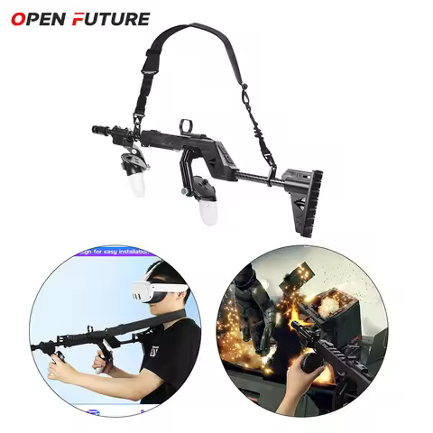 VR Gaming Pistol Handle Cover For Meta Quest 3S/Quest 3 Magnetic Grip Holster For Meta Quets 3S/Ques