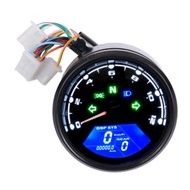 (UTVR) Motorcycle Universal LCD Digital Tachometer Speedometer Odometer Waterproof Gauge for Cafe Ra