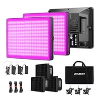 Aputure Amaran P60C 3 Lights Kit RGBWW Video Panel Light,Color Temperature 2500K-7500K,60w CRI95+/TL