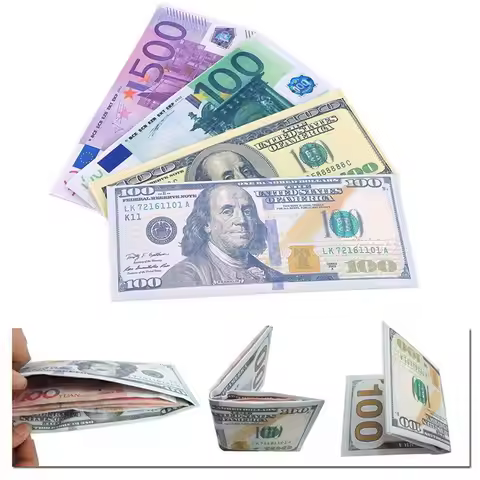 Chic Money Clips Men Women Currency Notes Pattern Pound Dollar Euro Purse Wallets Unisex Fashion Wal