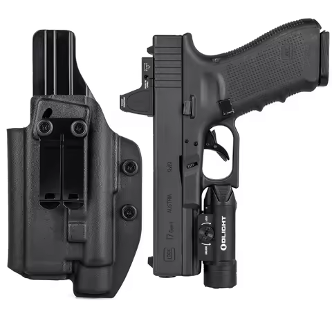 IWB Kydex Holster for Glock 17 19 19X 22 23 31 32 45 w/ Olight PL-2/ PL-Pro/ PL-3 PL-3R/3S Valkyrie