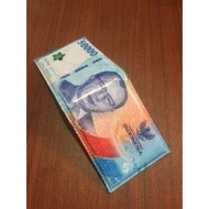LOKAL Unique Wallet with Money Image Rp. 50,000, Made of Quality Local PU Leather, Durable Wallet, C