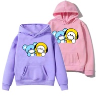 { TERMURAH } Sweater Hoodie Anak BTS Two Kartun Mouse Usia 5-12 tahun bahan cotton fleece tebal warn
