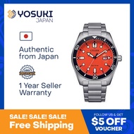 CITIZEN Solar AW1760-81X Eco Drive Date Orange Silver Stainless  Wrist Watch For Men from YOSUKI JAPAN / AW1760-81X (  AW1760 81X AW176081X AW17 AW1760- AW1760-8 AW1760 8 AW17608 )