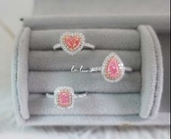 GIA 50-60分粉鑽戒指 18k白金鑽石戒指GIA Certification Pink Diamond 18k White Gold Ring