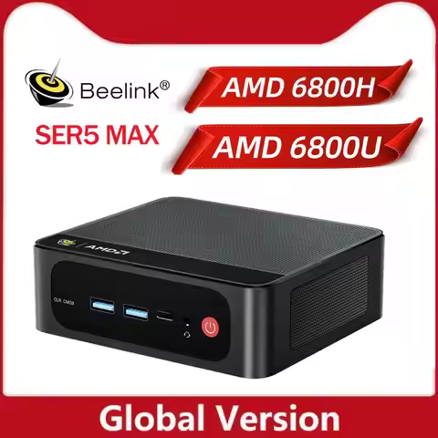 SER5 MAX AMD Ryzen R7 6800U 6800H Beelink Mini PC Desktop Gaming Computer 8 Cores DDR5 24GB 32GB 500