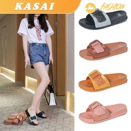 KASAI FitFlop Korean rubber strap slide Sandal shoes for women Velcro Summer Home Soft Sole Slippers