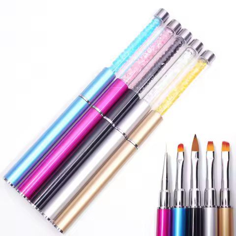 1PC Nails Art Brush Lines Stripe Flower Painting Drawing Pen Acrylic UV Gel Extension Grid Brush 3D 