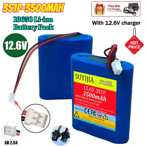 3S1P -18650 Li-ion Battery Pack 3S1P/12.6V/3500mAh/11.1V Lithium Ion Battery 18650 Used for: CCTV, C